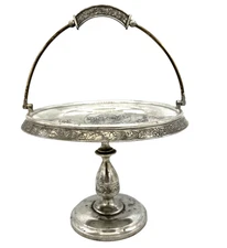 Antique 1880s Middletown Plate Co Quadruple 1743 Silver Plate Bride Basket