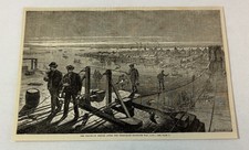 1883 magazine engraving ~ Temporary Footpath while building the BROOKLYN BRIDGE