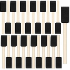 40 Pcs Foam Brush,1 Paint Brushes, Wood Handle Sponge 40PCS, Black