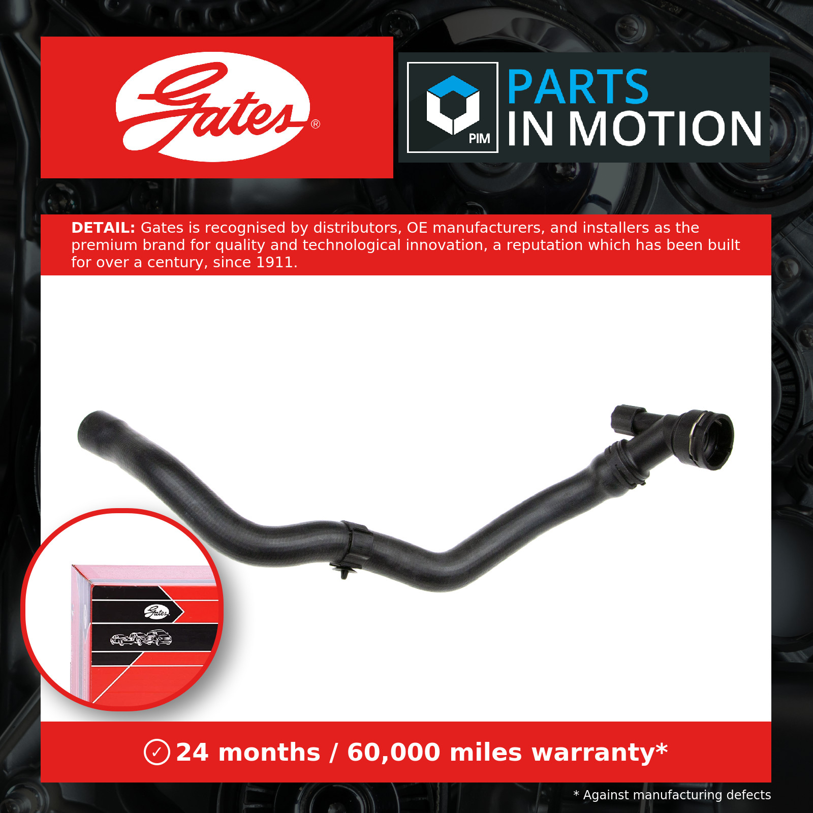 Gates Radiator Hose fits VW POLO 9N, Mk4 1.4 Lower 01 to 12 Automatic Transmissi - Image 12