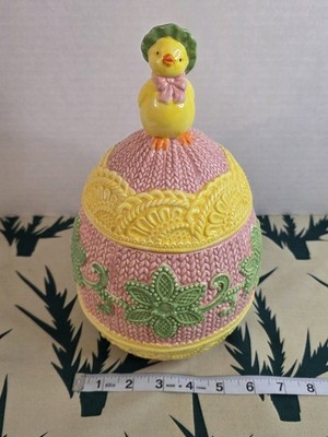 Chick Easter Egg Ceramic Cookie Jar