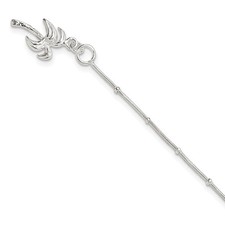 Sterling Silver Palm Tree Anklet Womens