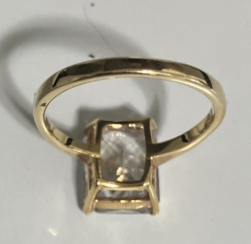 Vintage .5" Rectangular Simulated Diamond Ring Si… - image 5