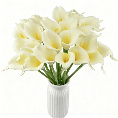 Calla Lily Bridal Wedding Festival Decor Bouquet Real Touch Latex Flower Bouq...