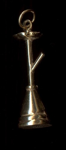 10K 1.55 Gram 33mm Fine Solid Yellow Gold Hookah Pipe Pendant De