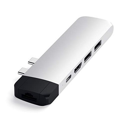 SATECHI TYPE-C PRO HUB ADAPTER ETHERNET 4K HDMI USB-C PD GIGABIT ETHERNET SILVER