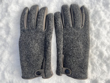 Ugg Mens Leather & Wool Fleece Tech Gloves - Size L/XL - Touchscreen