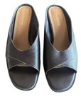 Liz Claiborne Twinkle 2 Brown Leather Size 8 M Slip on Open Back Open Toe Heels — photo 2