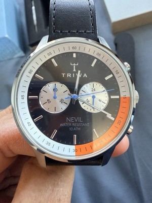 Triwa Strangelove Nevil Black Sewn Classic Silver