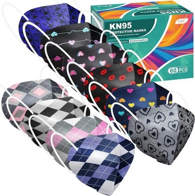 KN95 Face Masks, 10 Colors 60 Packs Individually Wrapped KN95 Face Masks for ...