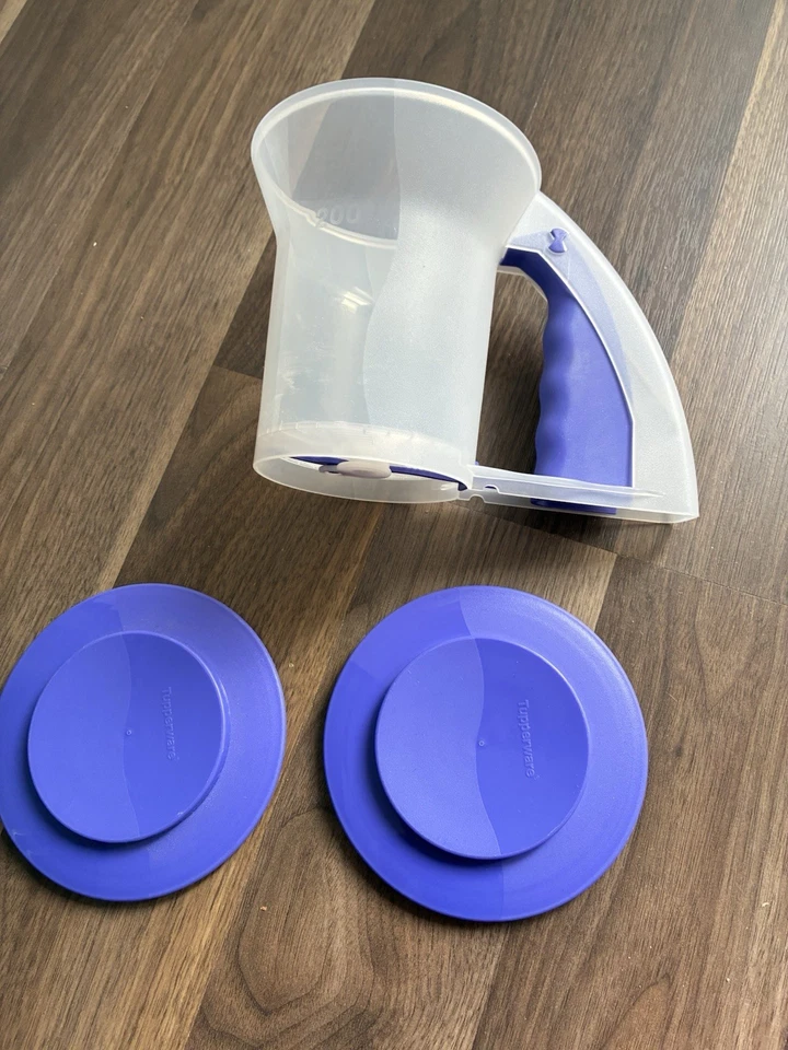 Tupperware Rucki-Zucki Puderzuckermühle / Mehlsieb Transparent, Deckel Lila - Bild 2 von 2