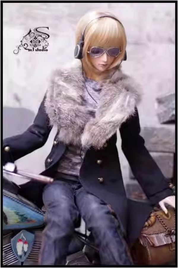 1/4 1/3 Long Coat Windbreaker Removable Rabbit Hair Fit Uncle BJD Doll Clothes
