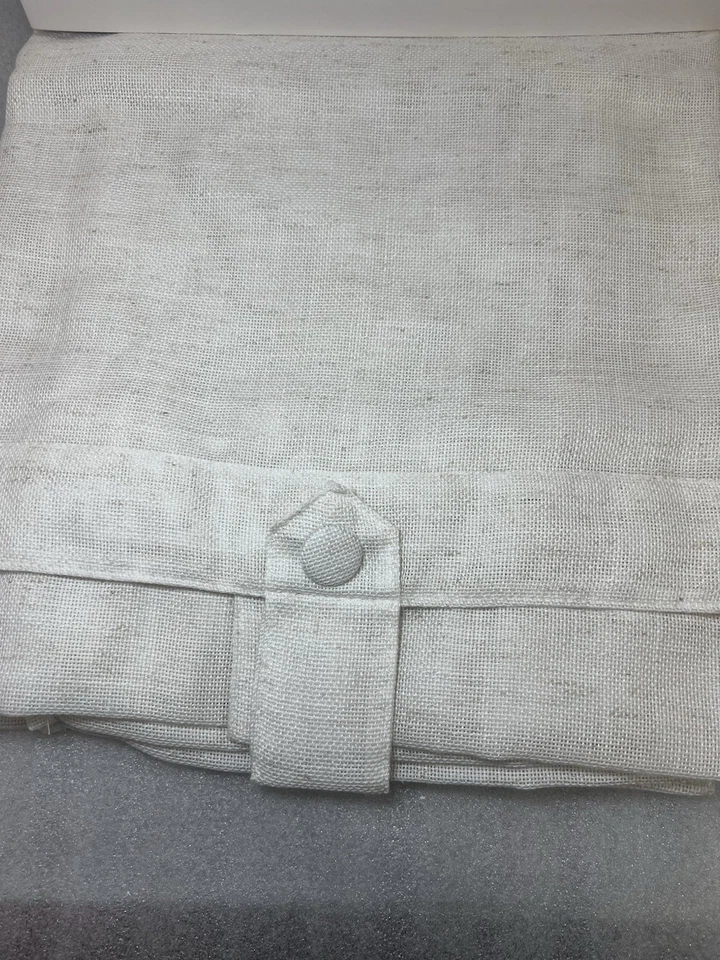 Laura Ashley Linen Button Tab Top Curtain Panels Pair Width 38"x84" Natural NWT - Image 2 of 4