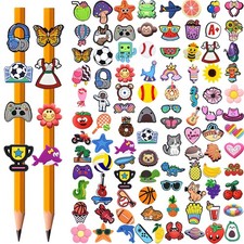 JRONGHE 100PCS Pencil Toppers,Cute 7-12mm, 100 different pattern cute