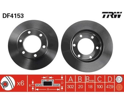 2pcs Brake Disc TRW DF4153 for Toyota Land Cruiser