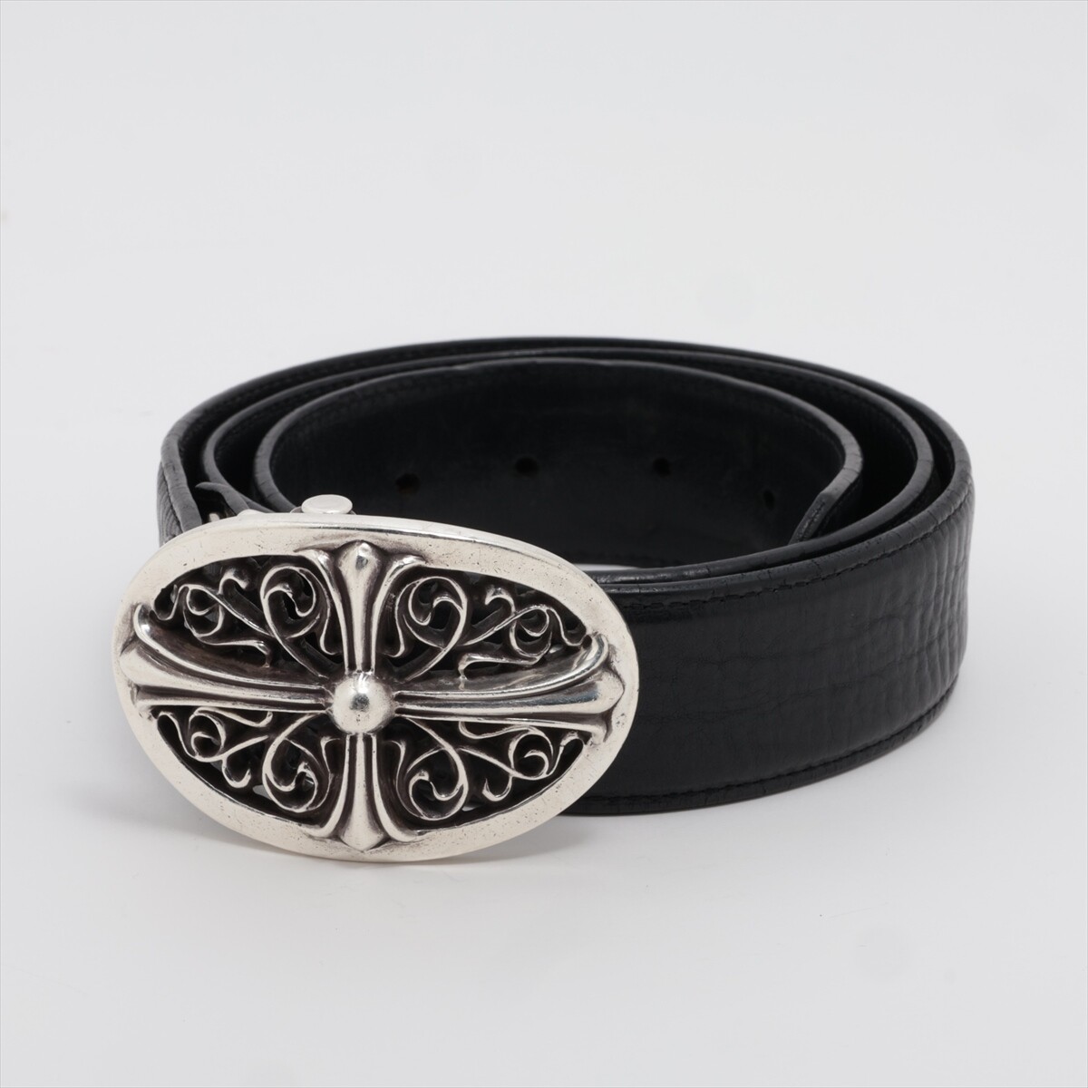 Chrome Hearts Classic Oval Belt Leather & 925 size 34 silver Chrome Hearts Classic Oval Belt Leather & 925 size 34 silver
