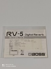 Original Boss RV-5 Digital Reverb Owner's Manual NEW