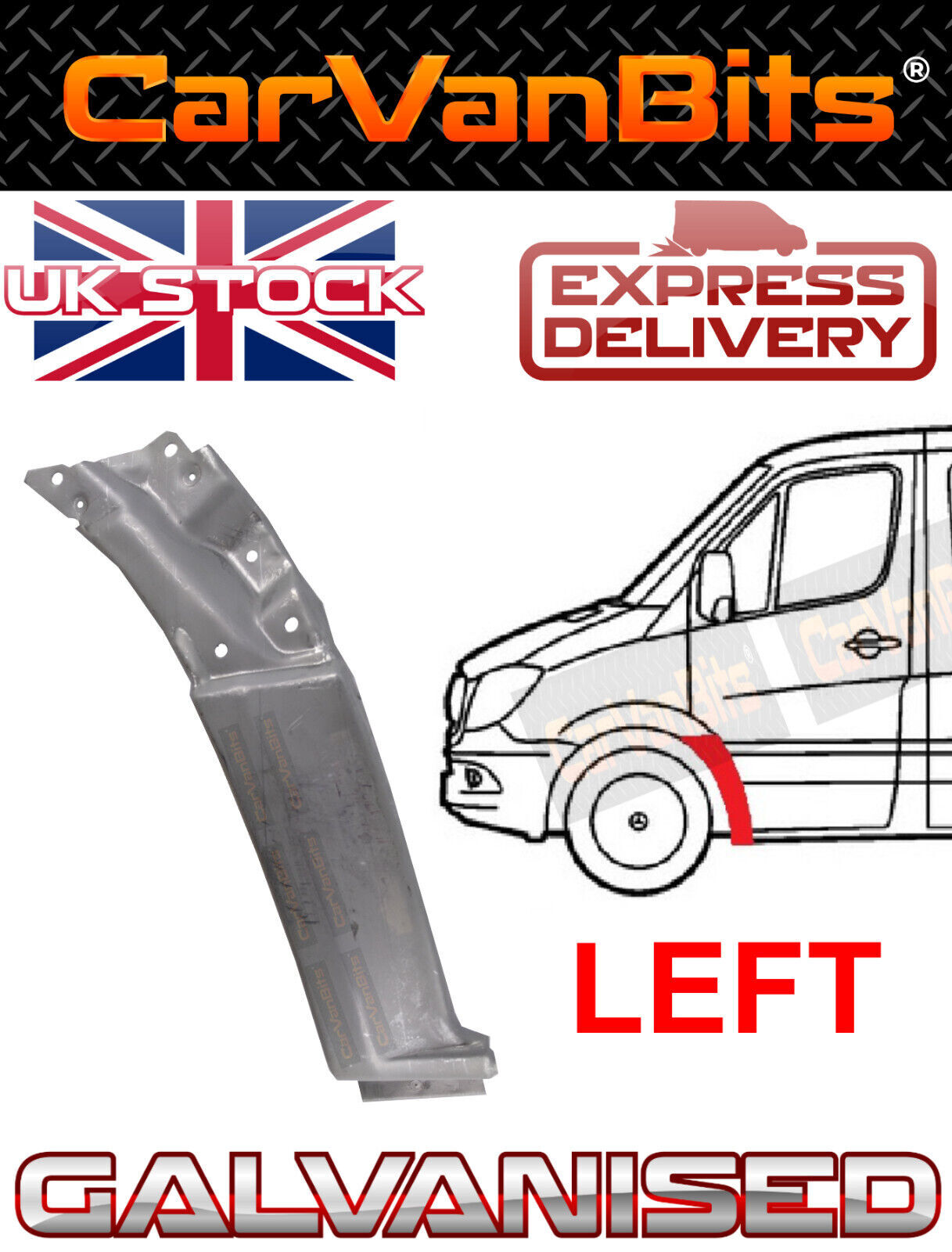 FOR SPRINTER VW CRAFTER 06- DOUBLE CREW CAB REAR DOOR INNER REPAIR Panel Right