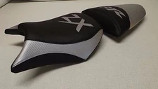 KAWASAKI ZX6R FRONT & REAR 05 06  BLACK/SILVER CUSTOM SEAT COVERS  NINJA ZX636
