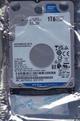 WD10SPZX-00Z10T0 s/n: WX52AC FEB/2024 Thailand 1TB SATA 2.5'' WESTERN DIGITAL HDD