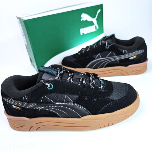Puma US 11.5 Men's Black Gum Green Retro Comfort Durable Skate -180 Cordura- New