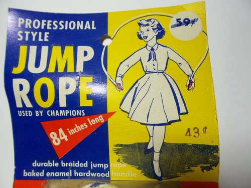 Vintage Pro Style 84" Jump Rope Baked Enamel Hardwood Handles Shimmel Sons #140G - Picture 3 of 9