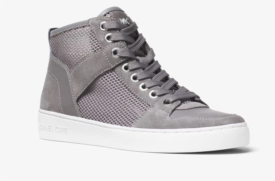 Zapatillas altas Michael Kors Matty | Botines informales de malla de diseñador - plateados Foto 2 de 4