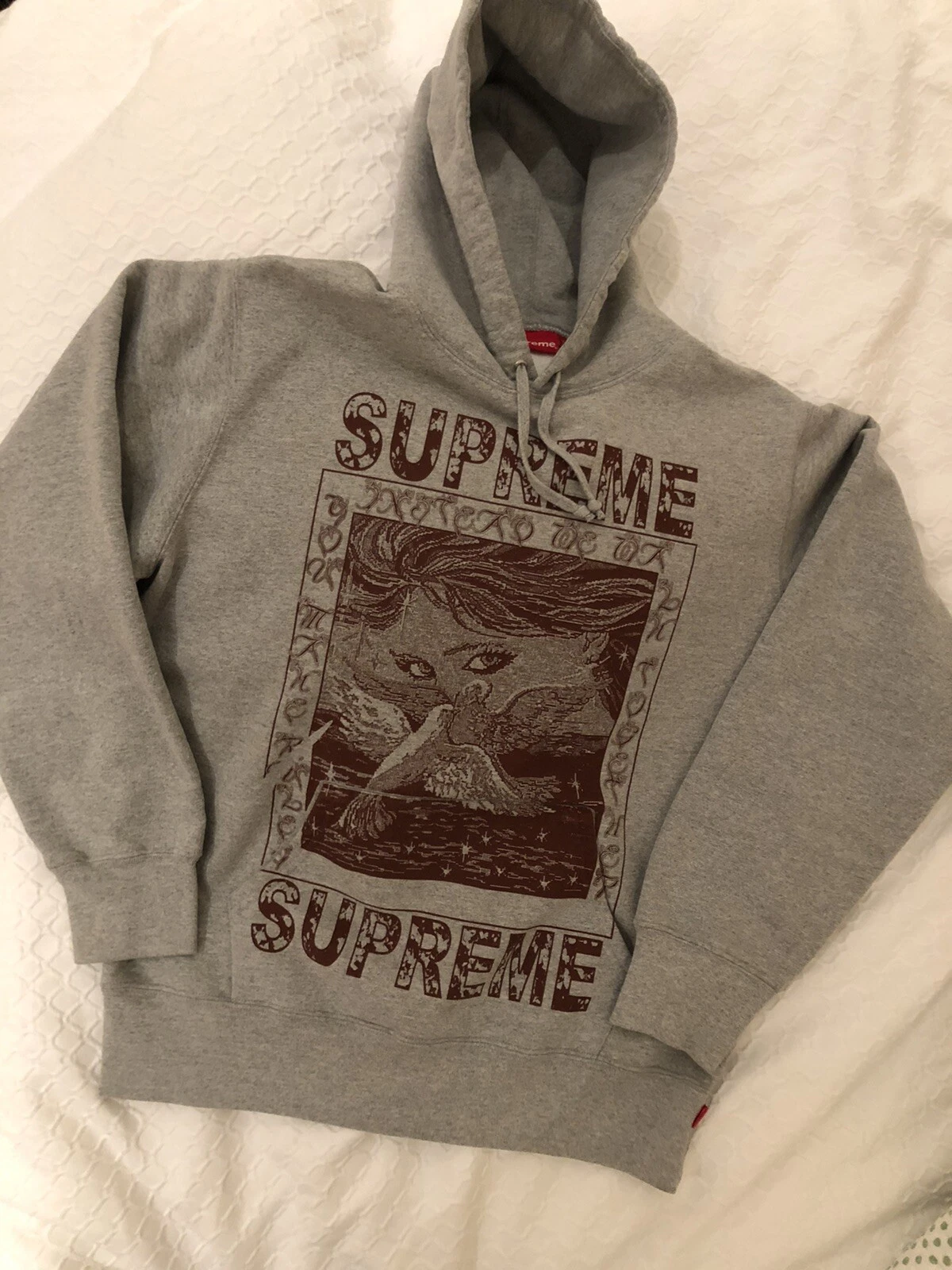 Sweat à capuche Supreme Doves gris bruyère grand À PORTÉE DE MAIN FW19