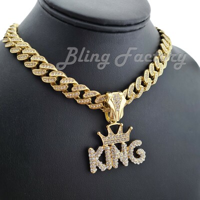 Iced Crowned KING Pendant 12mm 16