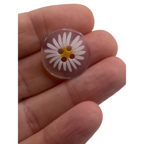 Transparent Clear Daisy Flower 4 Hole Sewing Knitting Buttons 20mm To 11.5mm - Picture 2 of 29
