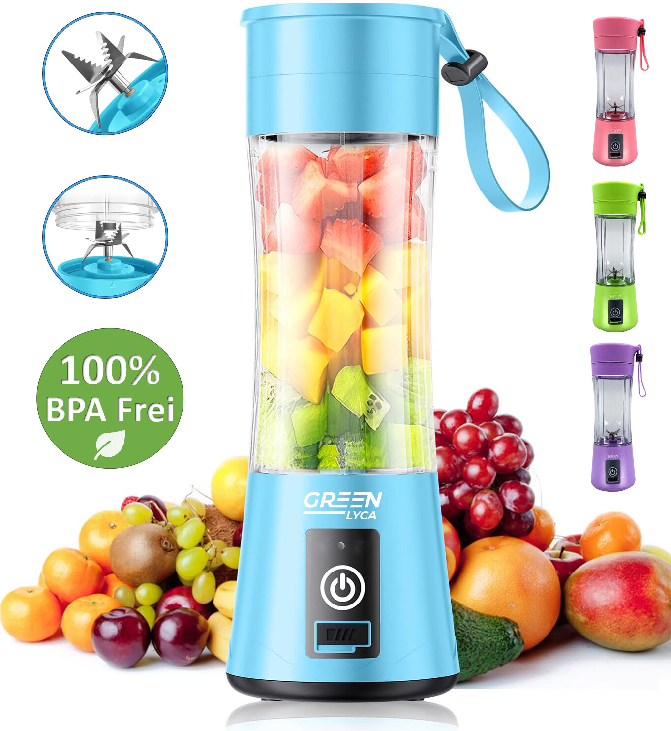 Tragbarer Mini Mixer Standmixer Elektrischer Smoothie Maker Blender Shaker Akku