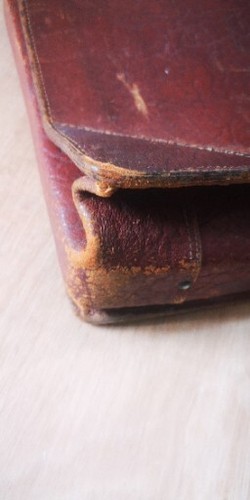 Retro Satchel Bag Vintage brown thick leather briefcase Large - Picture 4 of 13
