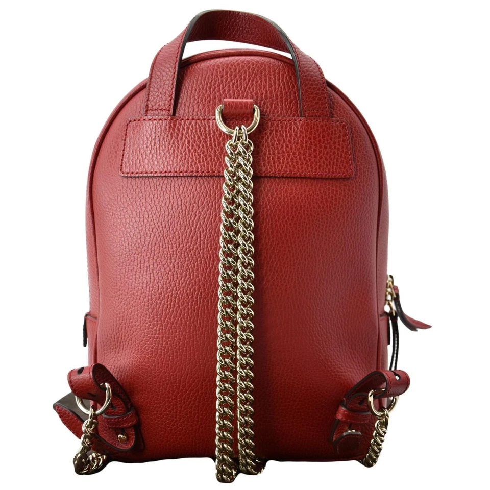 Mochila GUCCI Soho de cuero con cadena roja 536192 Foto 3 de 4
