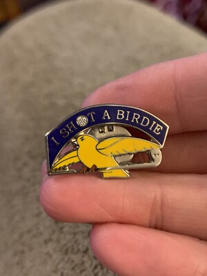 Vintage I Shot A Birdie Golf Silver Tone Enamel Lapel Pin (GW5)