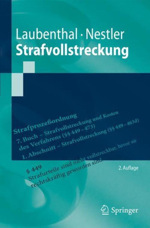 Thumbnail - Strafvollstreckung Nina Nestler (u. A.) Taschenbuch Springer-lehrbuch
