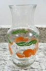 Anchor Hocking Orange Juice Pitcher Carafe Retro Glass with Oranges Vintage