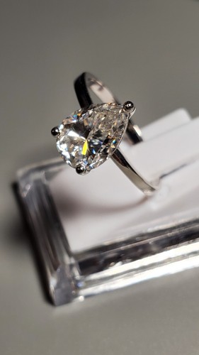 2.00 CT MOISSANITE SOLITAIRE 10KT SOLID WHITE GOLD ENGAGEMENT RING SIZE 7 - Picture 15 of 21