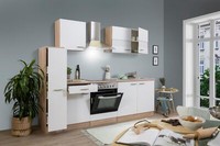KüChe KüChenzeile KüChenblock EinbauküChe Eiche Weiß Merle 240 Cm Respekta