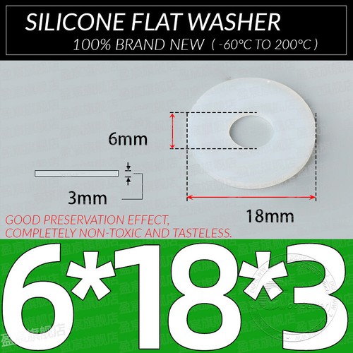 3MM THICK WHITE SILICONE HIGH TEMP FLAT RING RUBBER WASHER SEAL GASKETS 10 PACK - Picture 12 of 73