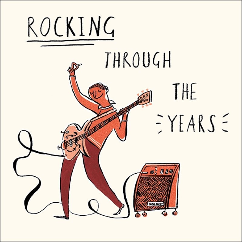 Funny Birthday Card Rock Guitar Music - Woodmansterne Humorous Greeting Card