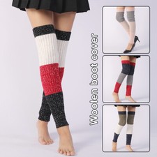 Women Leg Winter Warm Knit Over Knee Socks Thickened Soft Casual Foot Cover