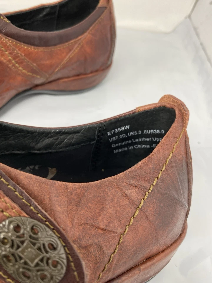 Aetrex Brianna Mary Janes Flats Leather Comfort Shoe Brown Size 7 D Never Worn - Image 4 of 4