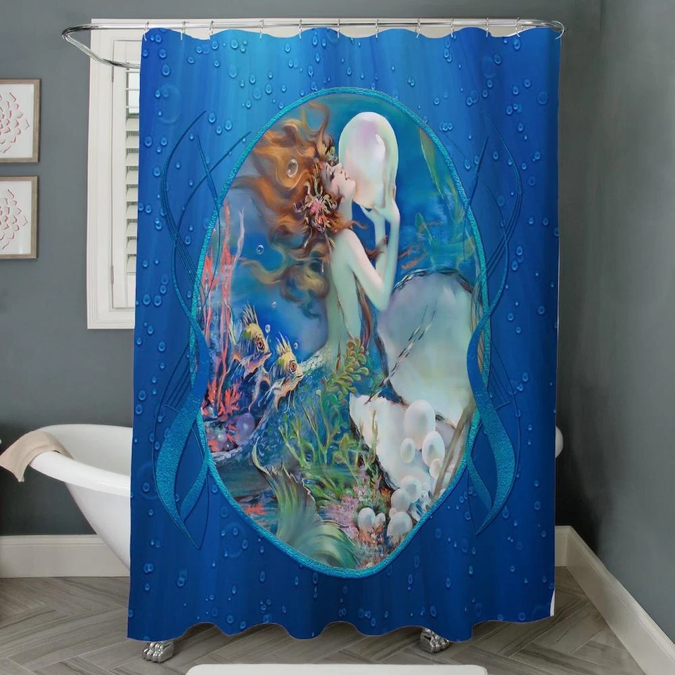 Cortina de Ducha Derecha CafePress Clive Erótica Perla Sirena (1223221178) Foto 3 de 3