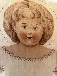 COCHECO ANTIQUE LITHOGRAPH PRINT CLOTH DOLL ~ CUT & SEW ~ PRIMITIVE FOLK ART