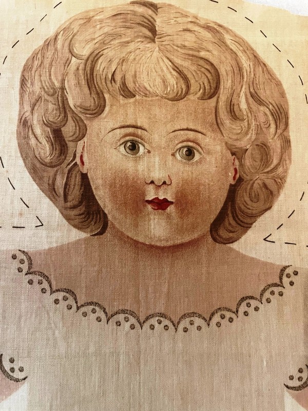 COCHECO ANTIQUE LITHOGRAPH PRINT CLOTH DOLL ~ CUT & SEW ~ PRIMITIVE FOLK ART