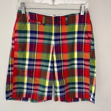 Polo Ralph Lauren Boys Madras Plaid Shorts Multicolor Cotton Size 12 Prep Summer