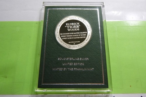 TIGER WOODS 1997 GOLF MÁS JOVEN MAESTRO GANADOR ESTUCHE DE MONEDAS DE PLATA CERTIFICADO DE AUTENTICIDAD RARO 1TW3 - Imagen 3 de 3