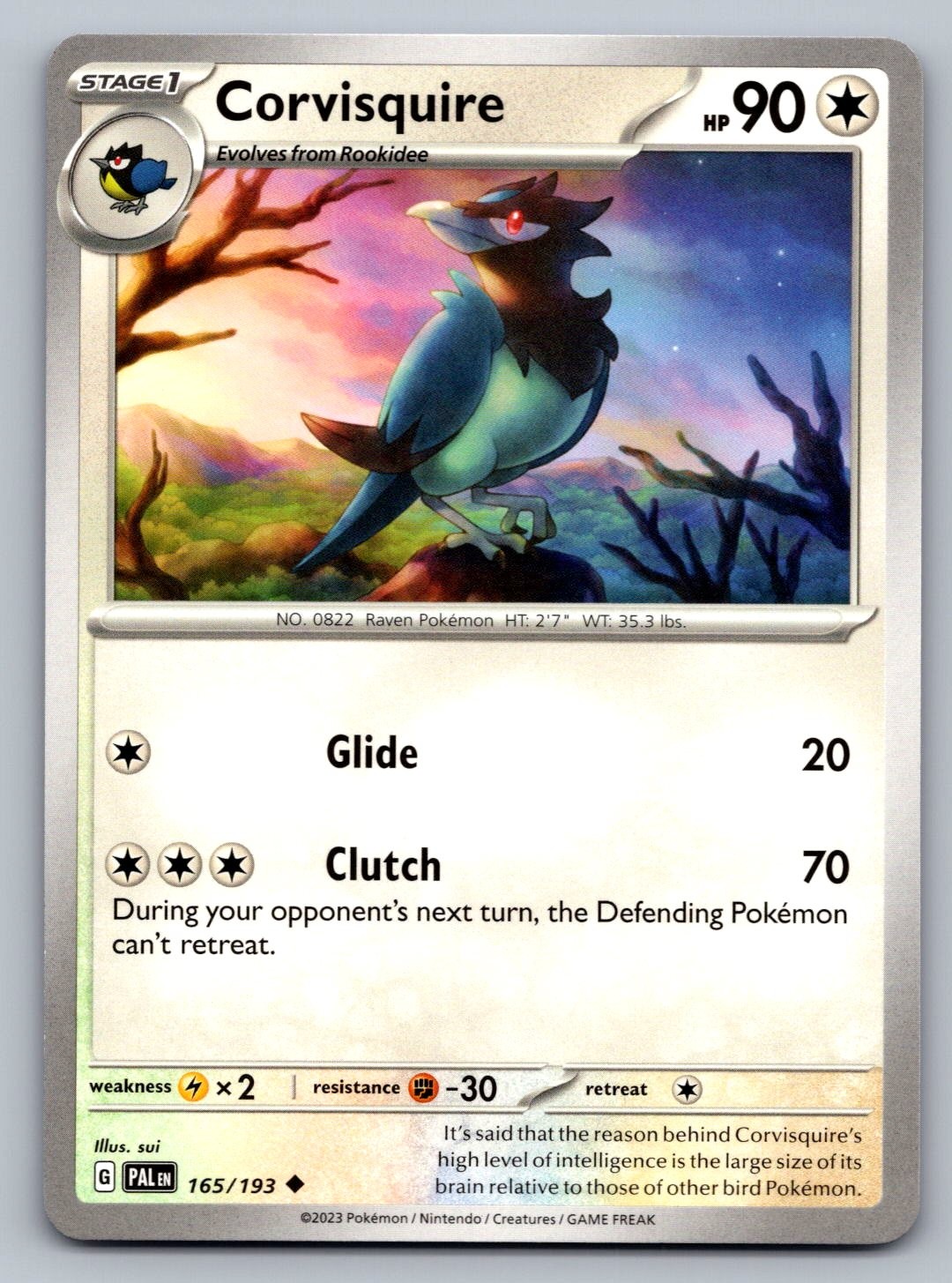 Pokemon TCG SV02: Paldea Evolved Corvisquire 165/193