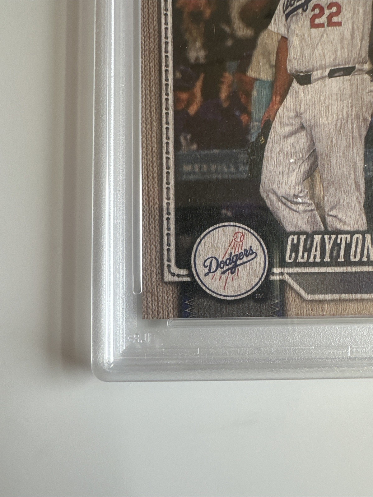2026 Topps Series 1 - Clayton Kershaw Wood Grain 2/25 SSP LA Dodgers PSA 9 POP 2 view 3