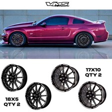 Vms Racing Blackhawk Drag Race Rims Wheels R 17x10 18x5 For 05-14 Ford Mustang